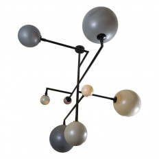 Monumental black enameled ceiling fixture 